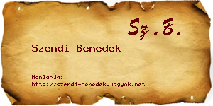 Szendi Benedek névjegykártya