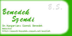 benedek szendi business card